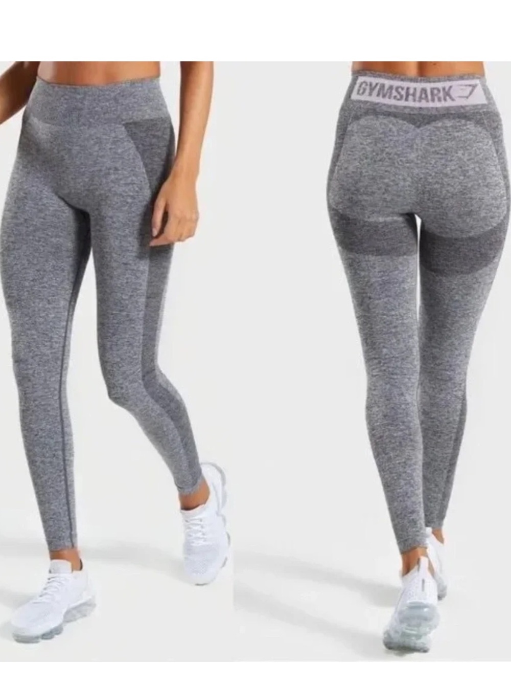 Gymshark Flex Grey & Pink Seamless Leggings
